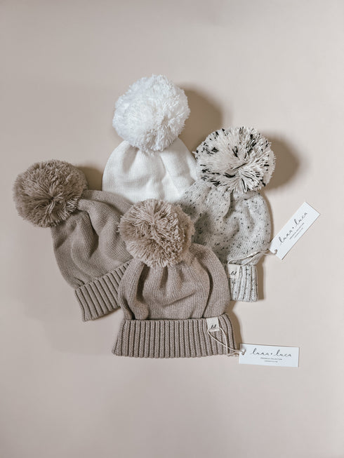luna-luca-pom-beanie-white Luna and Luca Newborn Baby Clothes